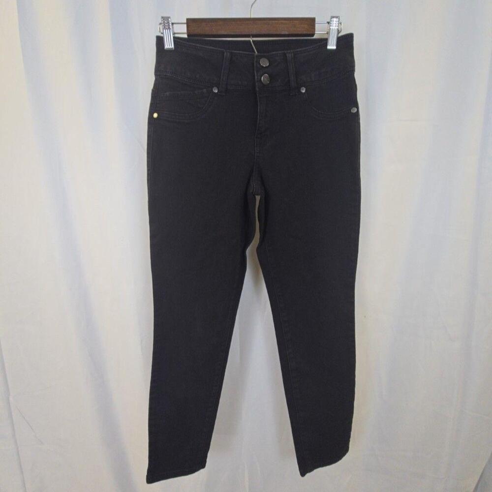 1822 Denim Jeans Womens 10 Black Dark Wash Mid Rise Skinny Stretch Denim Pants